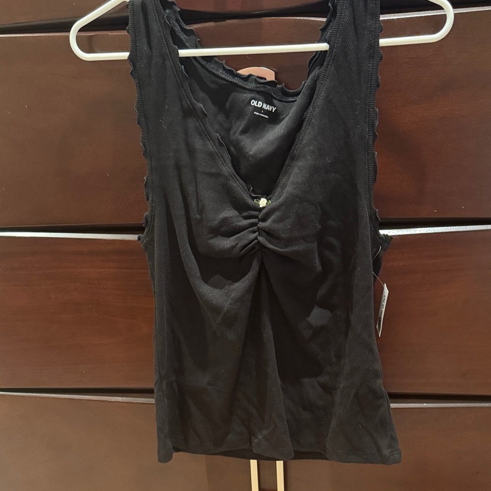 Old Navy Black Knotted Tank Top
